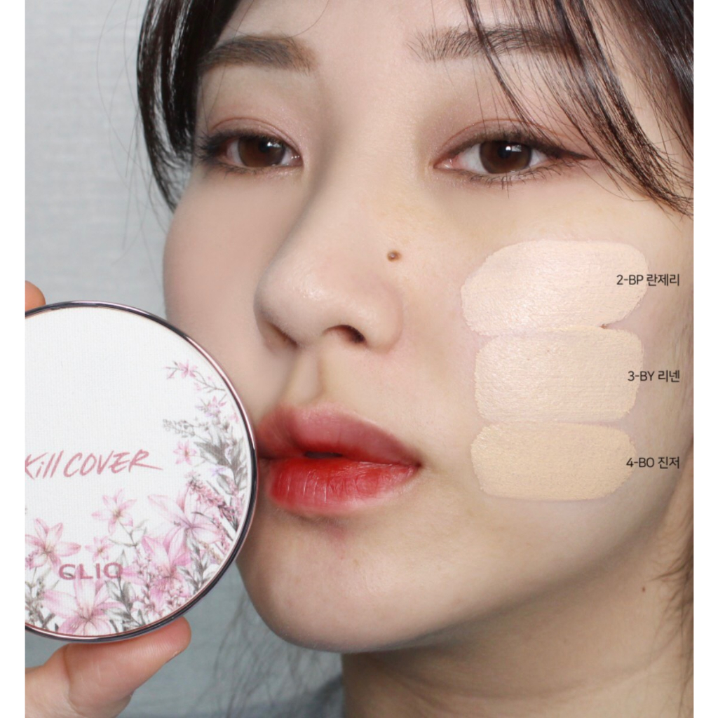 Set Phấn nước Clio Kill Cover Fixer Cushion Floral Tea Garden Collection SPF50+/PA+++
