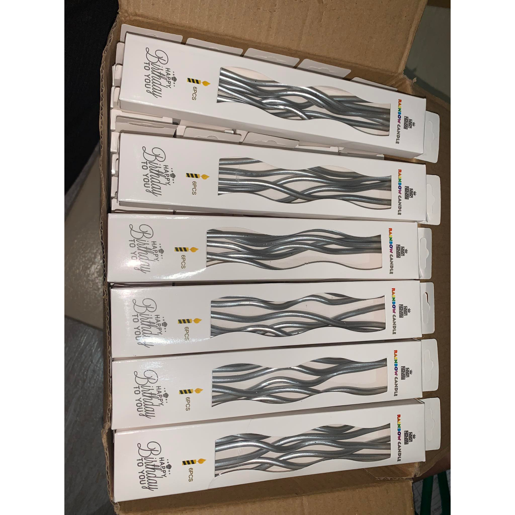 Set 6cay nến xoắn trang  trí bánh kem siêu xinh