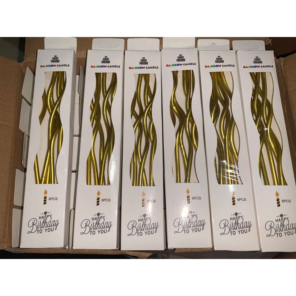 Set 6cay nến xoắn trang  trí bánh kem siêu xinh
