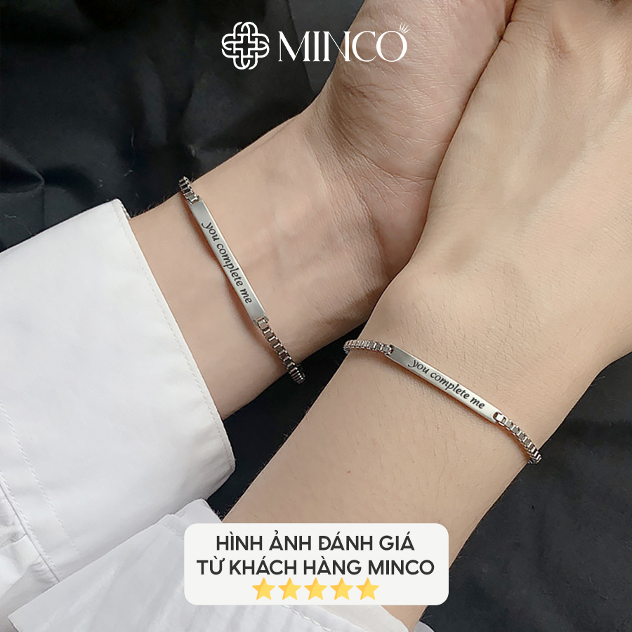 Vòng Tay Cặp Minco Accessories Lắc tay đôi nam nữ màu bạc 925 khắc tên theo yêu cầu phụ kiện thời trang nam nữ đẹp LT01
