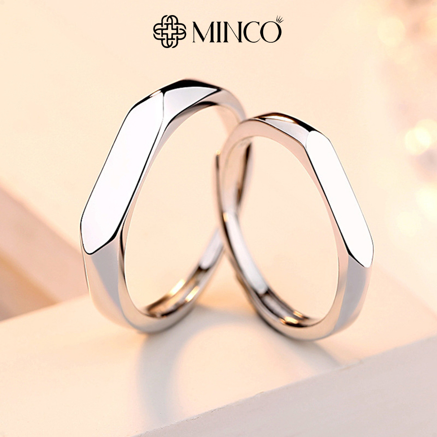 Nhẫn đôi Minco Accessories nhẫn cặp khắc tên theo yêu cầu basic trơn phong cách trẻ trung năng động freesize ND01