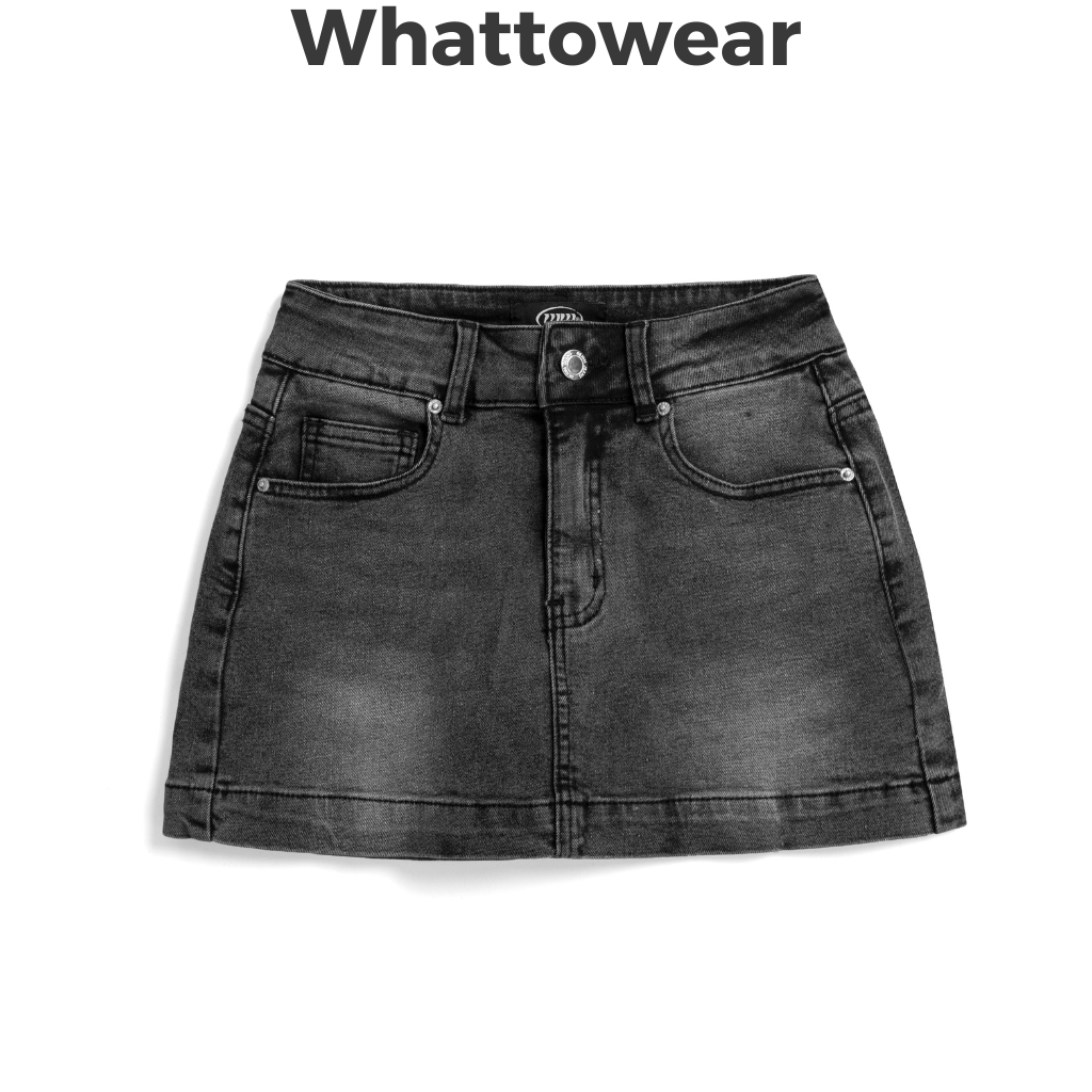 Chân váy quần bảo hộ cạp trễ denim MOON GREY by Whattowear | BigBuy360 - bigbuy360.vn