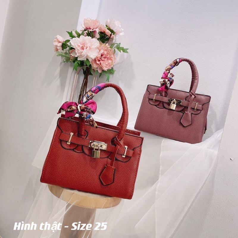 Túi xách nữ công sở cầm tay tặng kèm khăn có dây deo chéo chât da mêm sang chảnh mã 1016