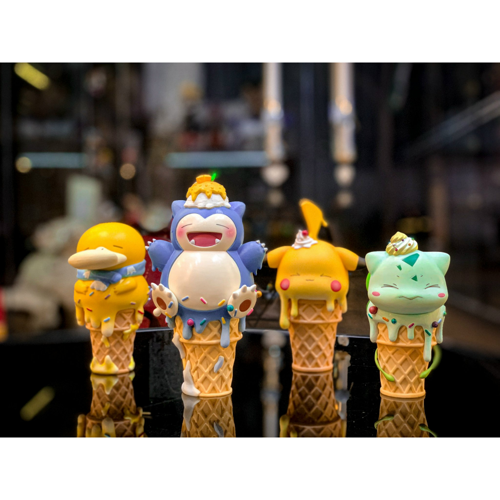 Mô hình Pokemon dạng kem ốc quế Snorlax, Bulbasaur, Pikachu, Psyduck siêu đáng yêu