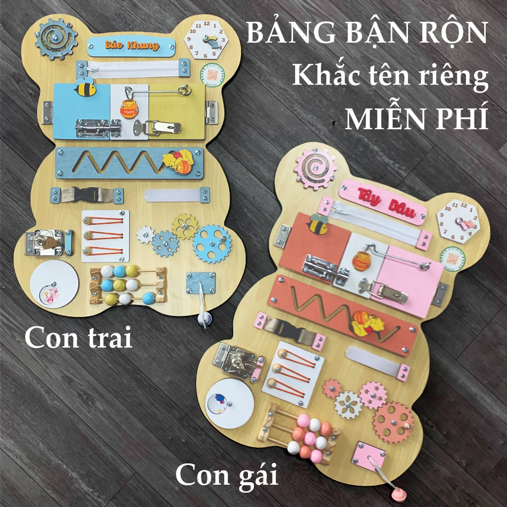 Bảng bận rộn Busy Board hình gấu