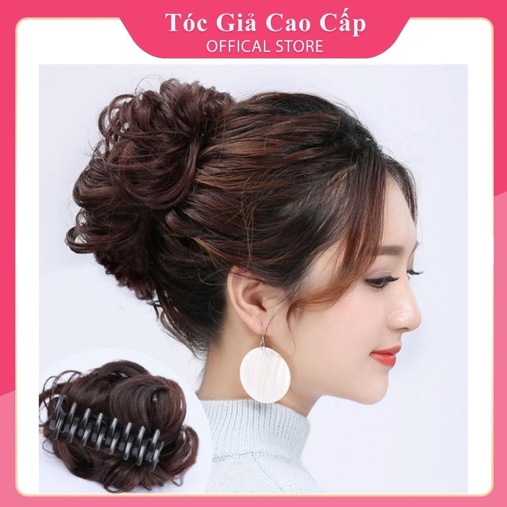 óc giả búi kẹp xoăn mẫu mới, trẻ trung năng động dễ sử dụng, MAUMOI002