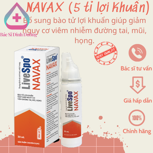 [ Chính Hãng] Bình Xịt Nước muối sinh lý bào tử lợi khuẩn Livespo Navax  - vệ sinh, phòng ngừa viêm nhiễm