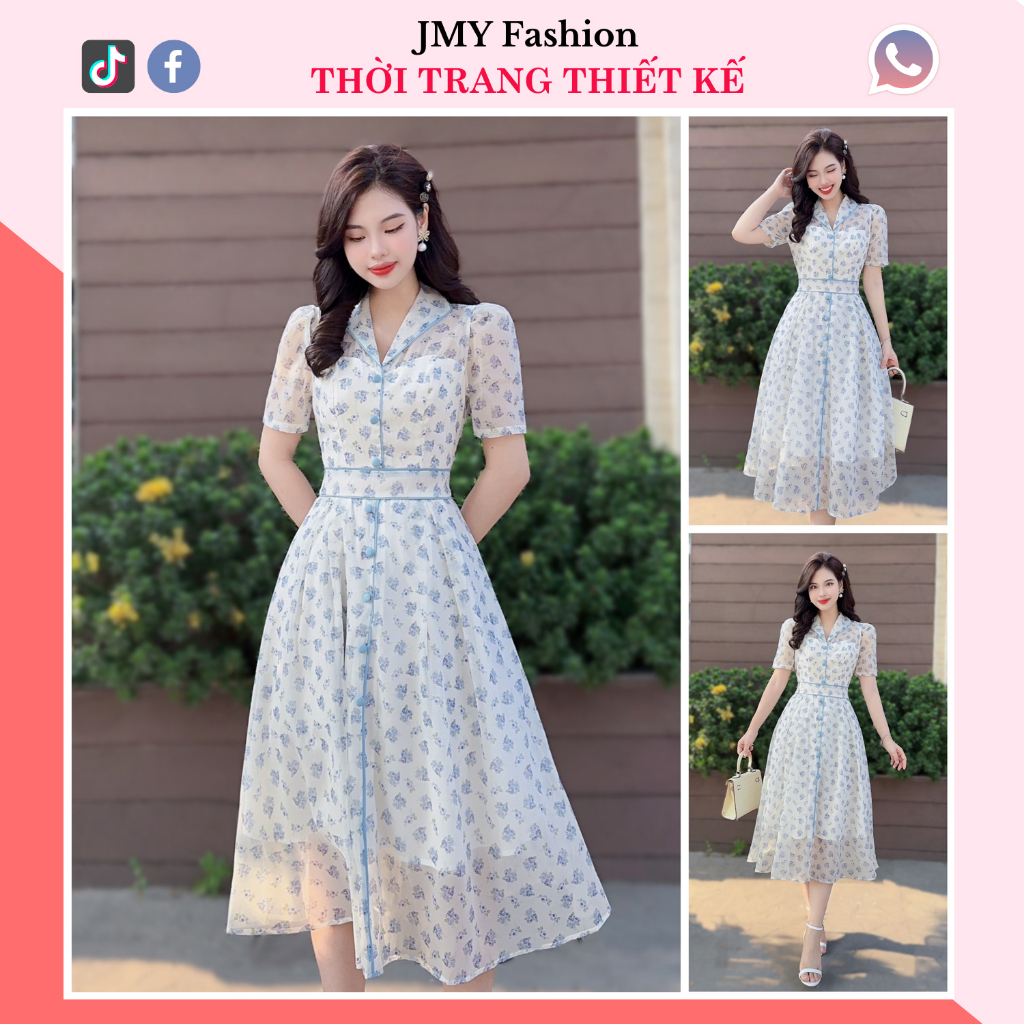 váy xoè hoa nhí nữ tính xinh xắn