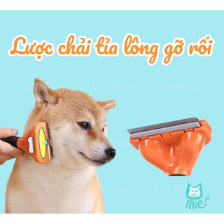  Lược chải tỉa lông gỡ rối cho thú cưng có nút ấn gạt lông 