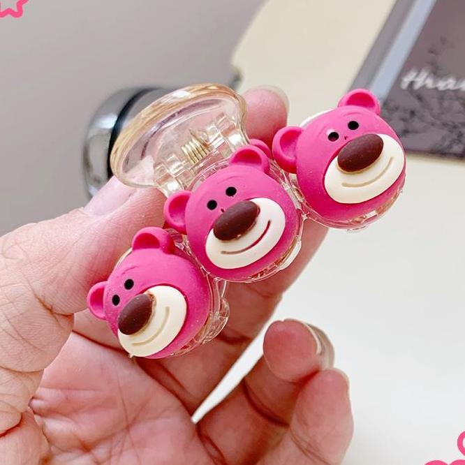 ⚡Kẹp Tóc Cá Mập Hình Gấu Hồng Hoạt Hình Xinh Xắn Dễ Thương Cho Bé