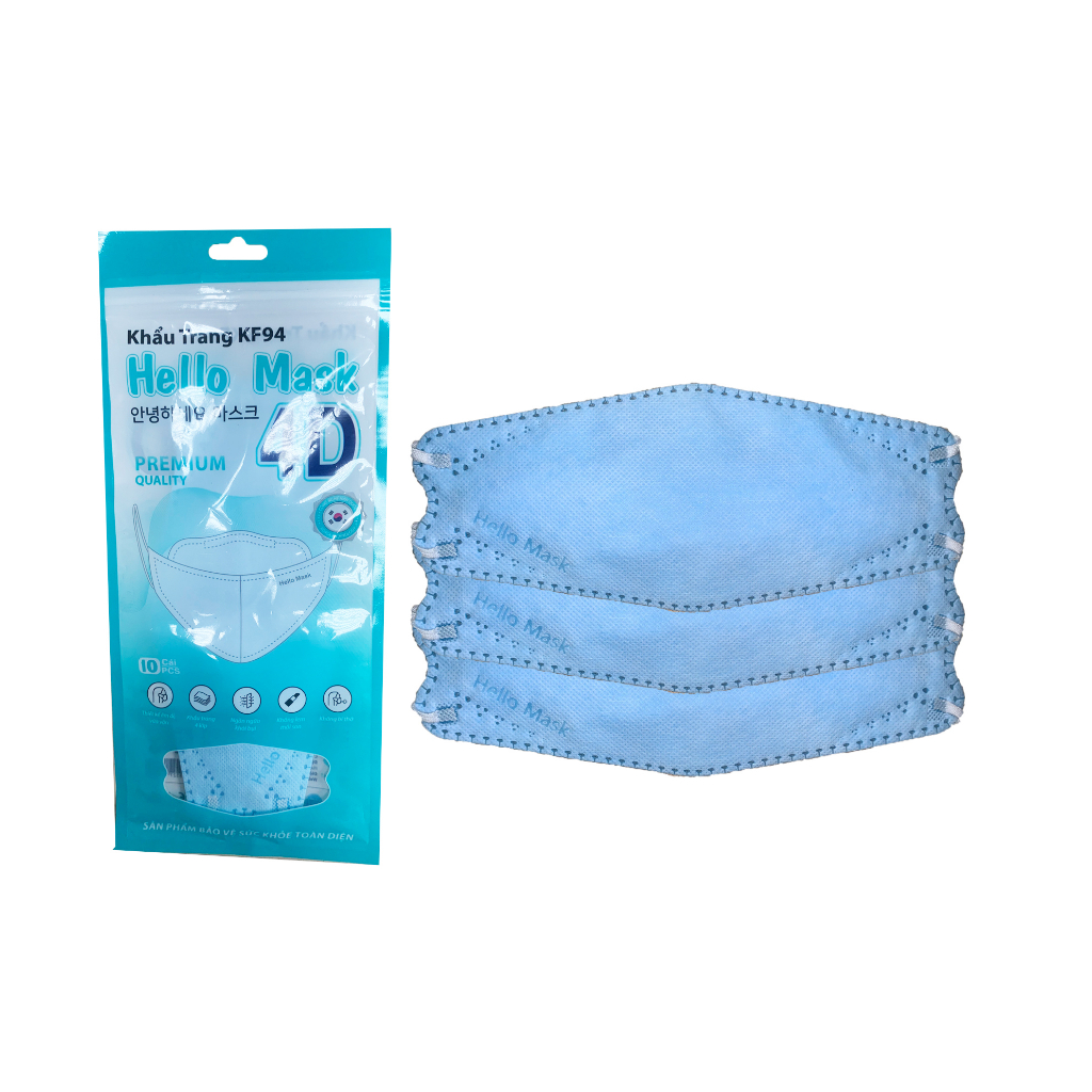 [Thùng 320 Cái Khẩu Trang 4D] Khẩu Trang 4D Cao Cấp HELLO MASK Thùng 32 Túi Tiện Lợi Chất Lượng