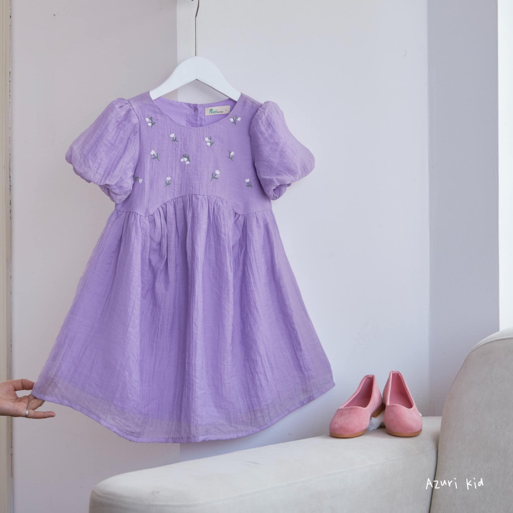 ĐẦM TƠ XỐP NHÚN THÊU HOA LITI- ZUNKids