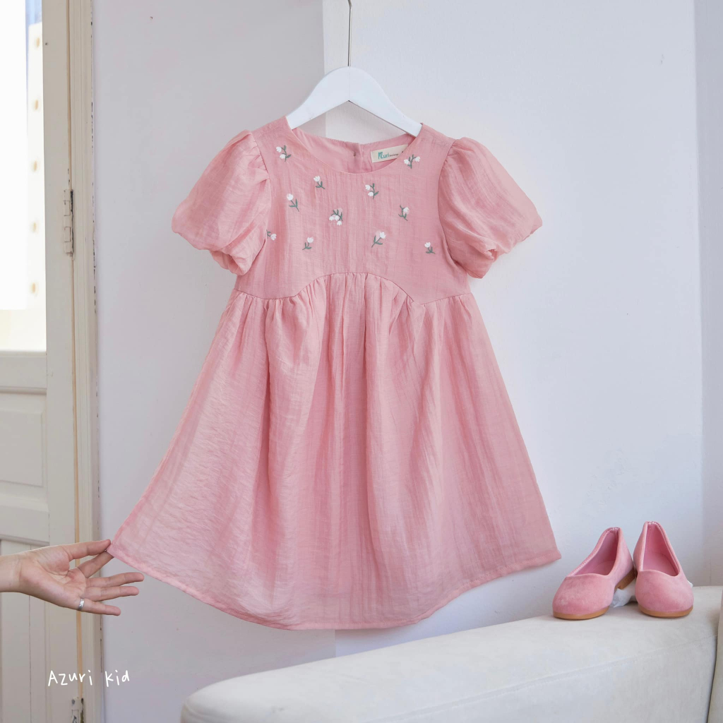 ĐẦM TƠ XỐP NHÚN THÊU HOA LITI- ZUNKids