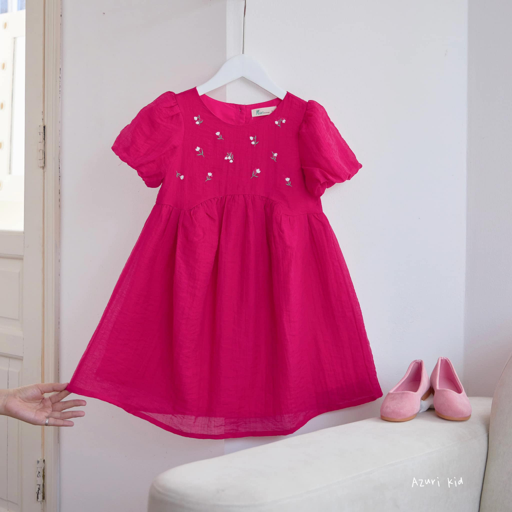 ĐẦM TƠ XỐP NHÚN THÊU HOA LITI- ZUNKids