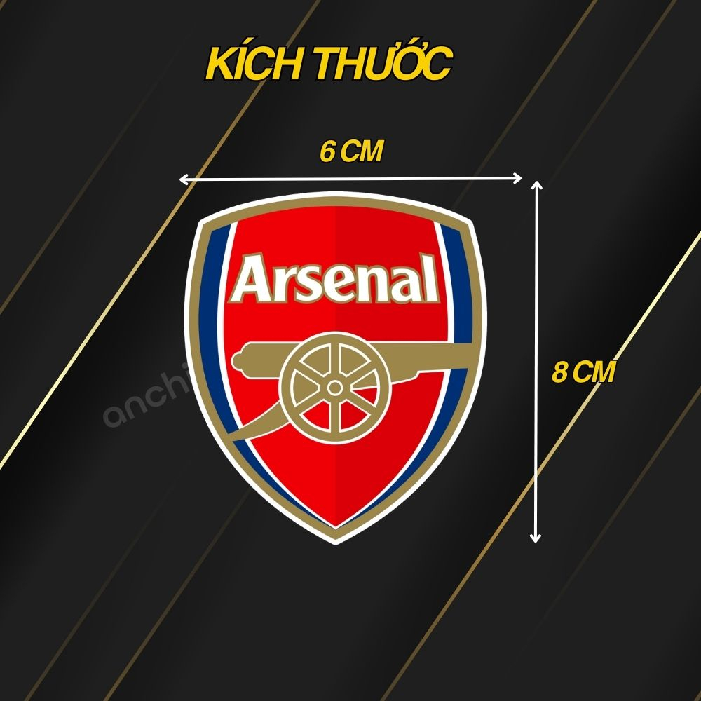 AZSTICKER -Combo 9 sticker logo decal CLB bóng đá  ARSENAL chất liệu chống nước 5 lớp cao cấp