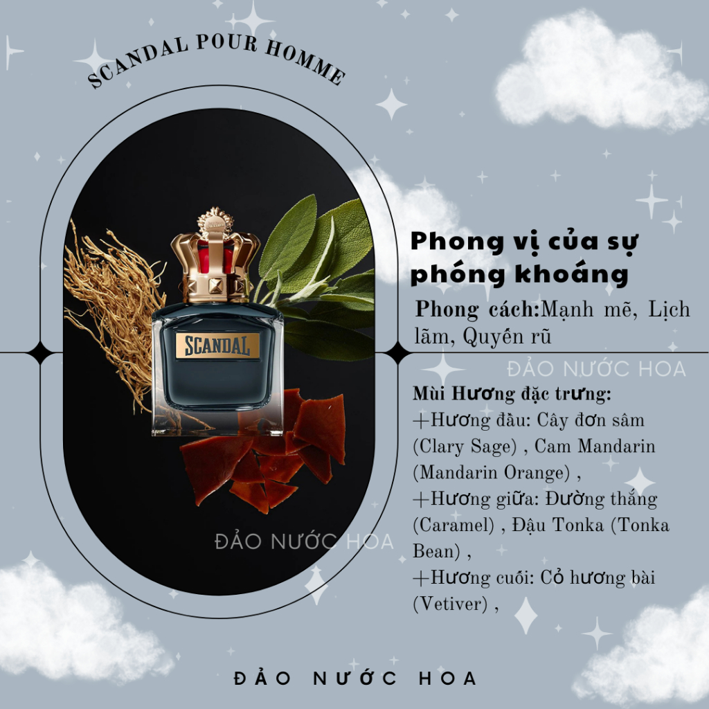 Nước hoa SCAN.DAL P.OUR HOM.ME 10ml quyến rũ nước hoa mạnh mẽ nam tính đảo nước hoa - A65