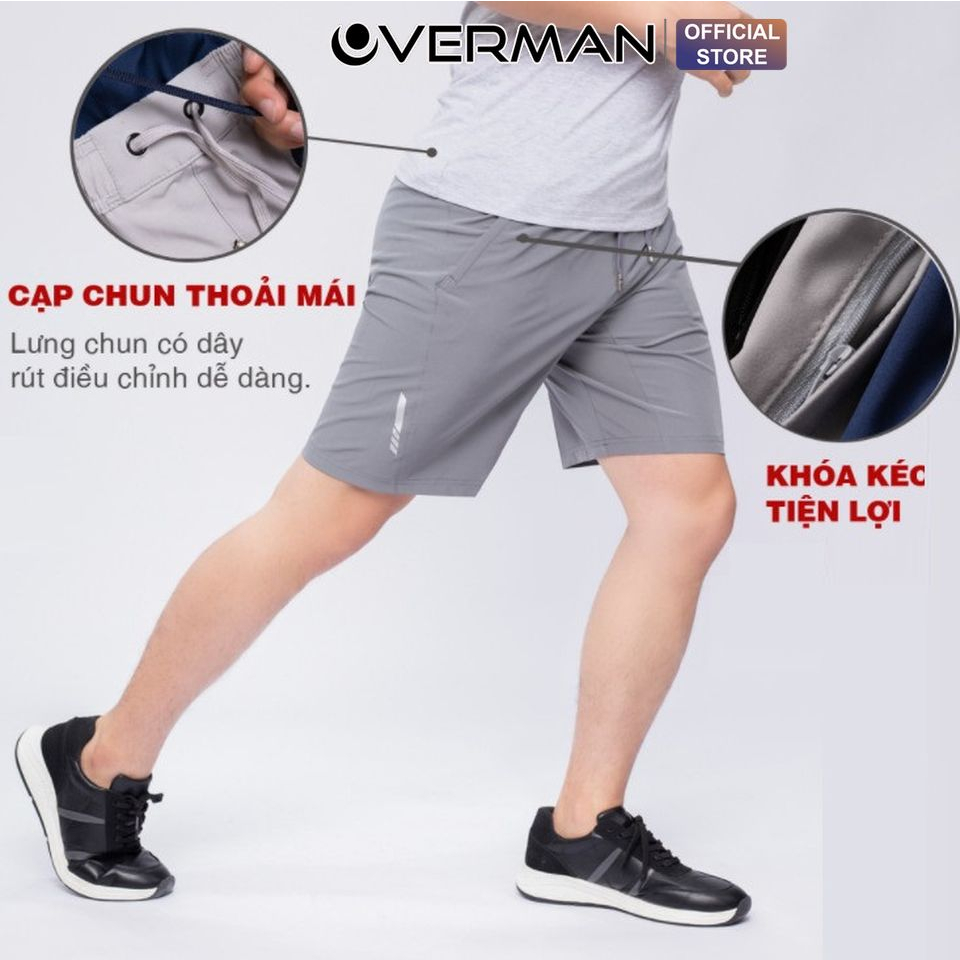 Quần đùi thể thao nam vải gió tập gym, chạy bộ, mặc nhà QD01 - Overman