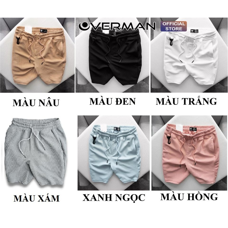 Quần đùi nam thể thao mặc nhà xốp Thái tập gym co dãn kiểu dáng trẻ trung, năng động QD02 - Overman