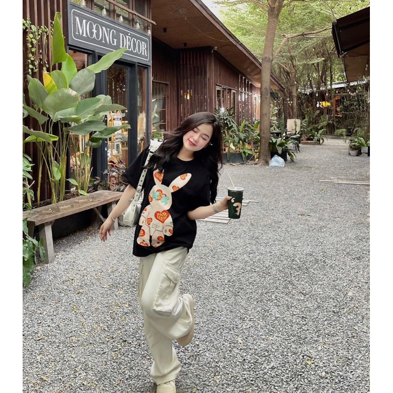 ♥️ SET ÁO THUN IN KÈM QUẦN SUÔNG CULOTTES NÂU  ♥️