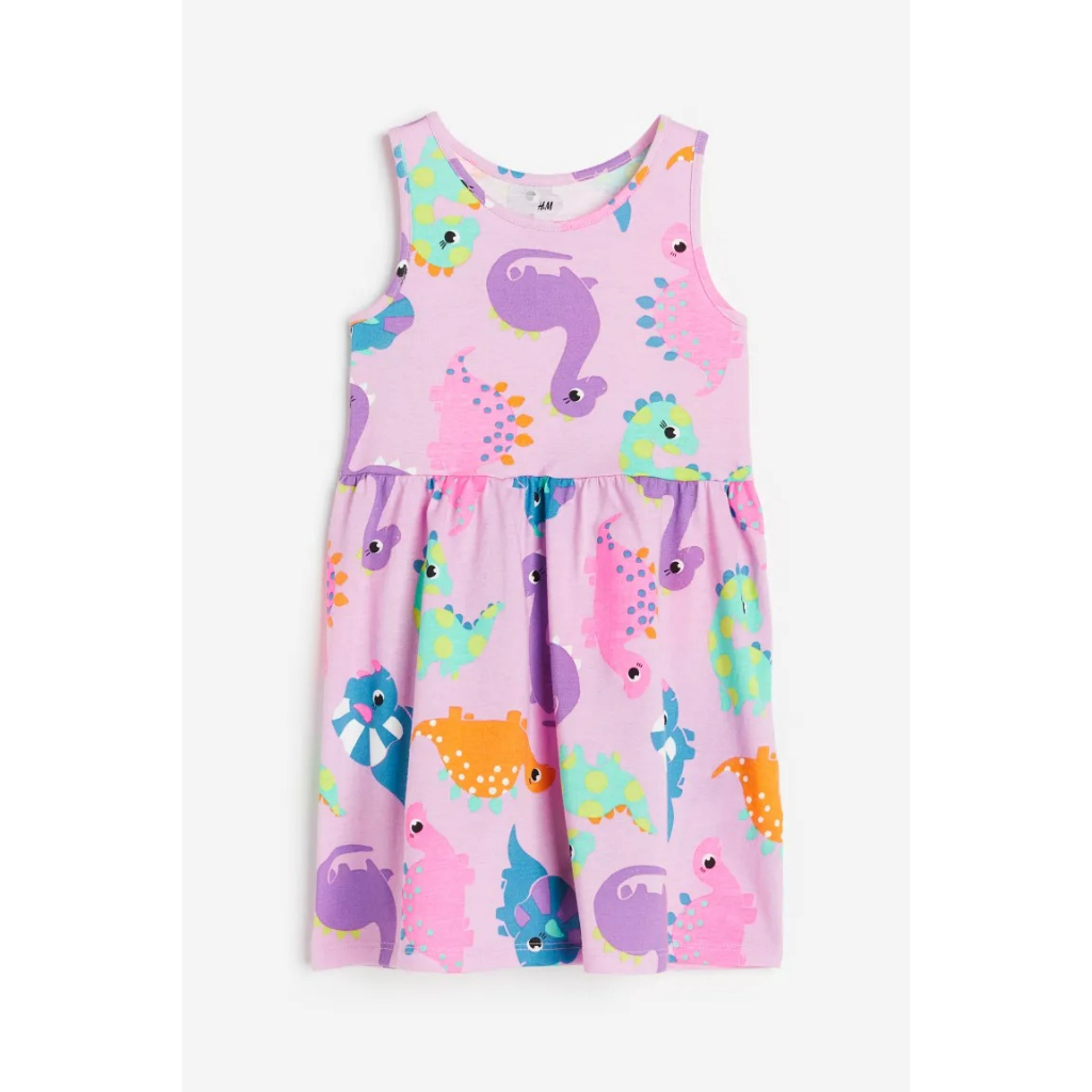 Váy sát nách hồng báo cầu vồng unicorn xanh ice cream hoa khủng long 1157735 HM H&M_authentic US