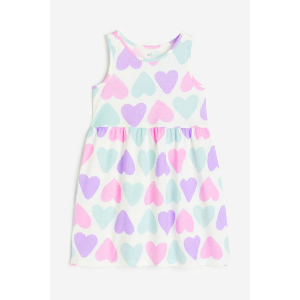 Váy sát nách hồng báo cầu vồng unicorn xanh ice cream hoa khủng long 1157735 HM H&M_authentic US