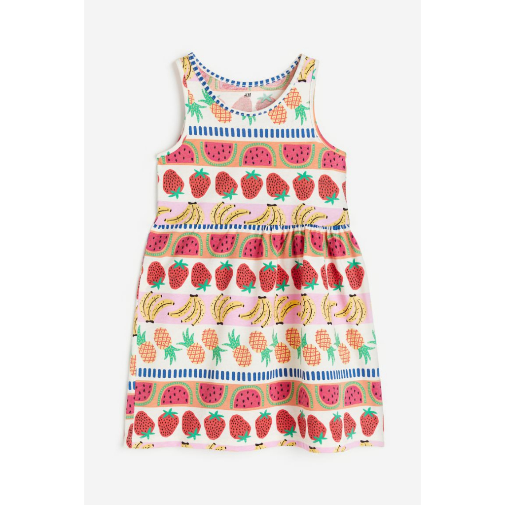 Váy sát nách hồng báo cầu vồng unicorn xanh ice cream hoa khủng long 1157735 HM H&M_authentic US