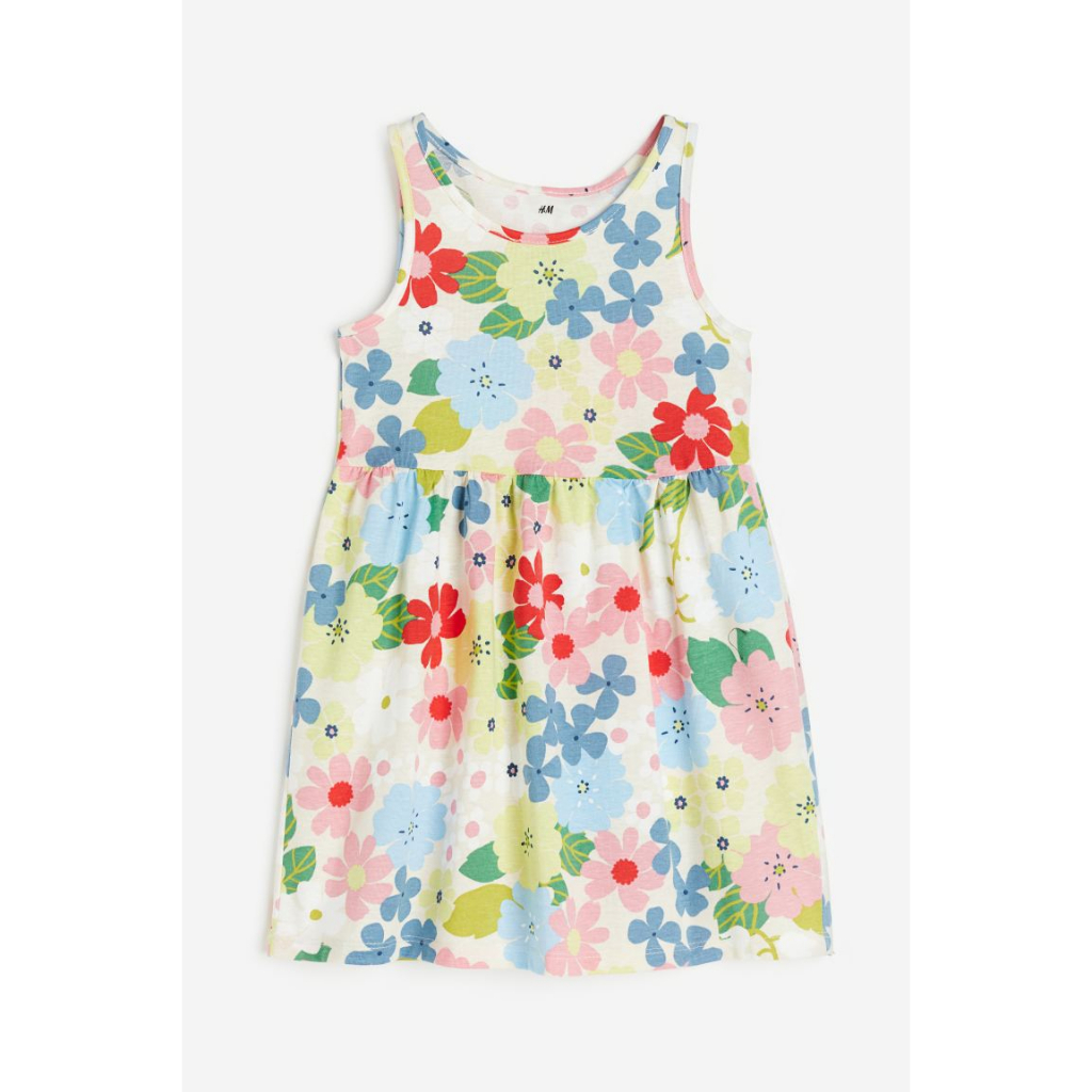 Váy sát nách hồng báo cầu vồng unicorn xanh ice cream hoa khủng long 1157735 HM H&M_authentic US