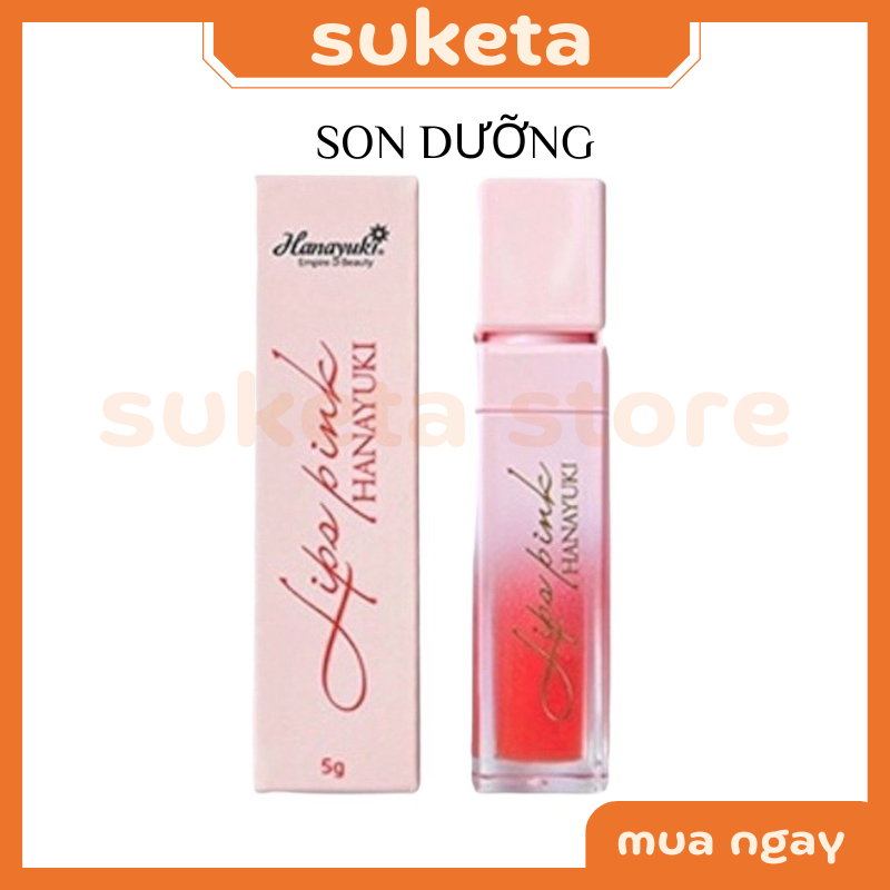 son dưỡng môi hanayuki chính hãng son nước dưỡng hồng môi Lips Pink nữ căng mọng giảm thâm môi khô nẻ mềm mại cho da môi