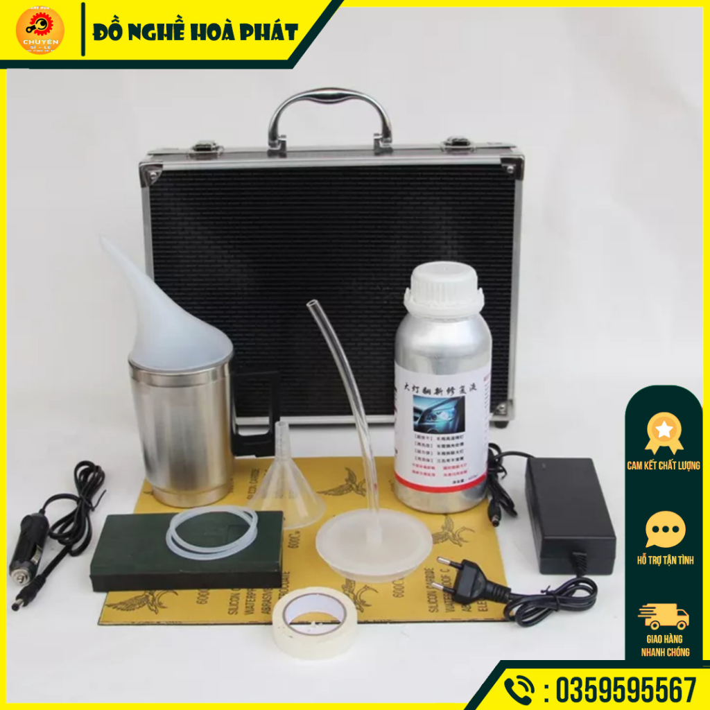 Bộ làm mới chóa pha đèn làm mới nhựa trong Mica đèn pha xe ,nano phục hồi đánh bóng ô tô-xe máy