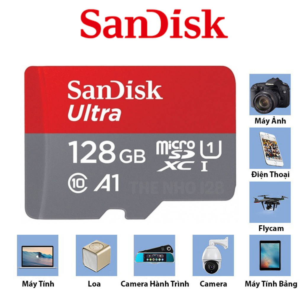 Thẻ nhớ sandisk 128GB /64GB /32Gb/16GB/8GB dùng đa thiết bị - Thẻ nhớ tốc độ cao Class 10 Ultra 667x 100MB/s -BH 5 năm | BigBuy360 - bigbuy360.vn