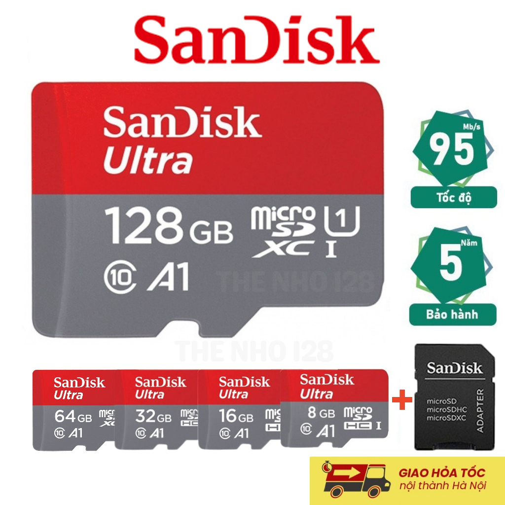 Thẻ nhớ sandisk 128GB /64GB /32Gb/16GB/8GB dùng đa thiết bị - Thẻ nhớ tốc độ cao Class 10 Ultra 667x 100MB/s -BH 5 năm | BigBuy360 - bigbuy360.vn