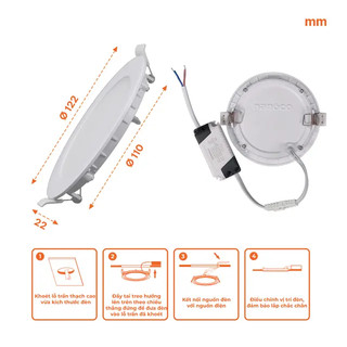 Đèn LED Nanoco Downlight Siêu Mỏng - Hera Series Viền Trắng