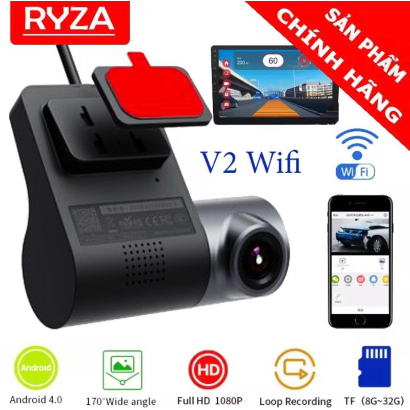 Camera hành trình Ô TÔ V2 Có WIFI DVR FHD 1080P Cao cấp, góc rộng siêu nét - Chuyên dụng cho xe hơi - BH 1 đổi 1