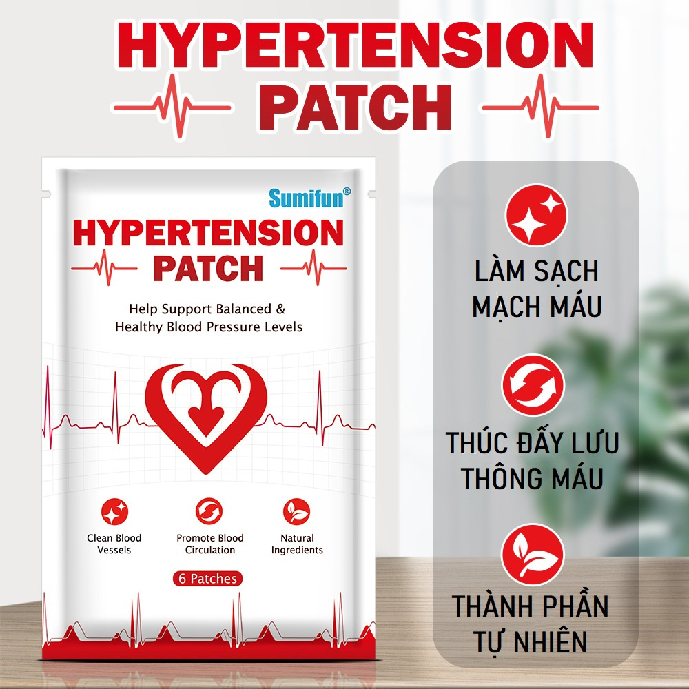 6 Miếng Dán Sumifun Hypertension Patch, Hỗ Trợ Ổn Định Huyết Áp & Cải Thiện Sức Khoẻ Tim Mạch, Giúp An Thần Ngủ Sâu Giấc