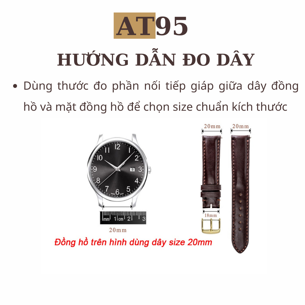 Dây đồng hồ cá sấu gai da thật 01 thương hiệu W (tặng Khóa, chốt, tool tháo lắp)