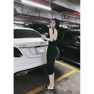 [Freeship] Đầm body charm hở lưng(sẵn mút) TSSB0045
