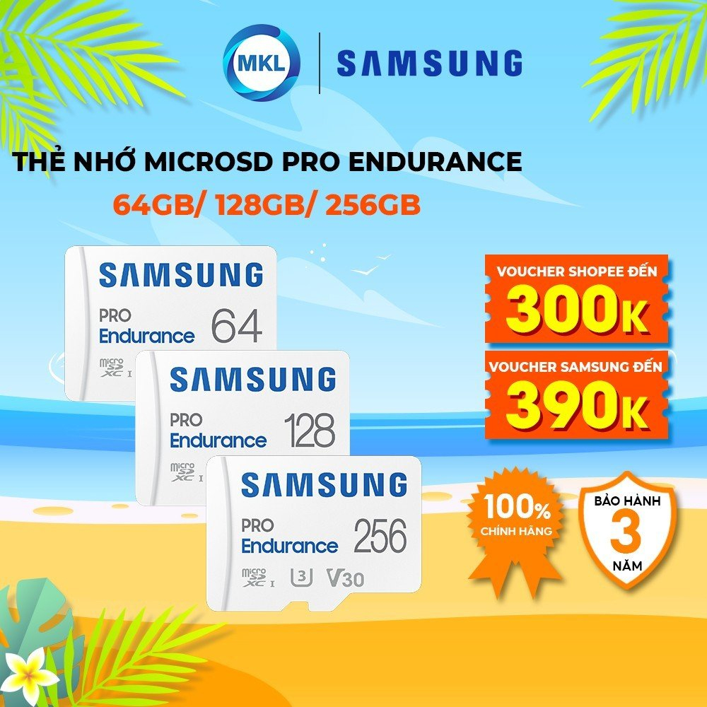 Thẻ nhớ MicroSD Samsung Pro Endurance tốc độ tối đa 100MB dung lượng 32GB/ 64GB/ 128GB chính hãng