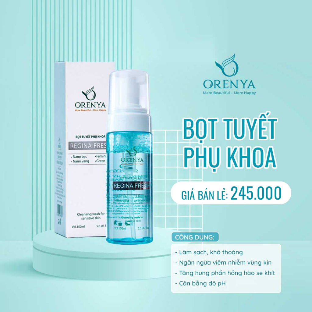 Dung dịch vệ sinh phụ nữ bọt tuyết phụ khoa Regina Fresh Orenya 150ml