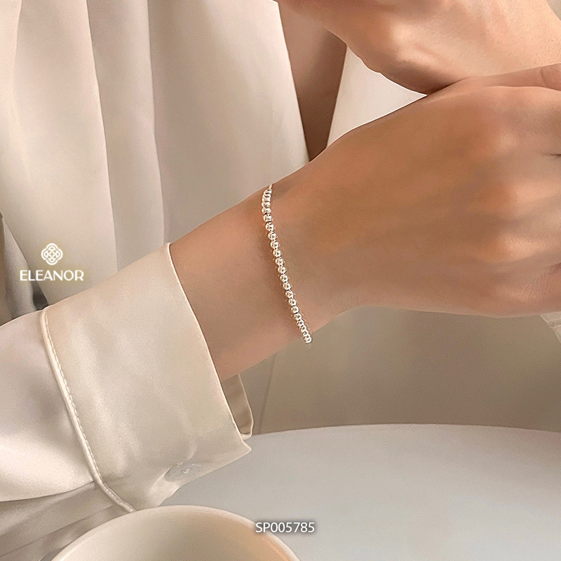 Vòng tay nữ dây rút bạc 925 Eleanor Accessories dạng chuỗi hạt basic phụ kiện trang sức 5785