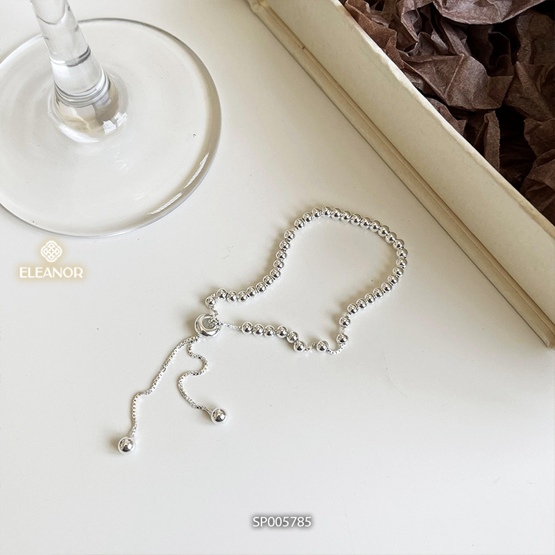 Vòng tay nữ dây rút bạc 925 Eleanor Accessories dạng chuỗi hạt basic phụ kiện trang sức 5785