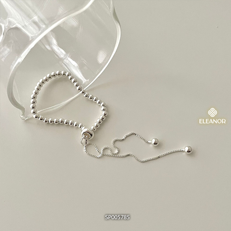 Vòng tay nữ dây rút bạc 925 Eleanor Accessories dạng chuỗi hạt basic phụ kiện trang sức 5785