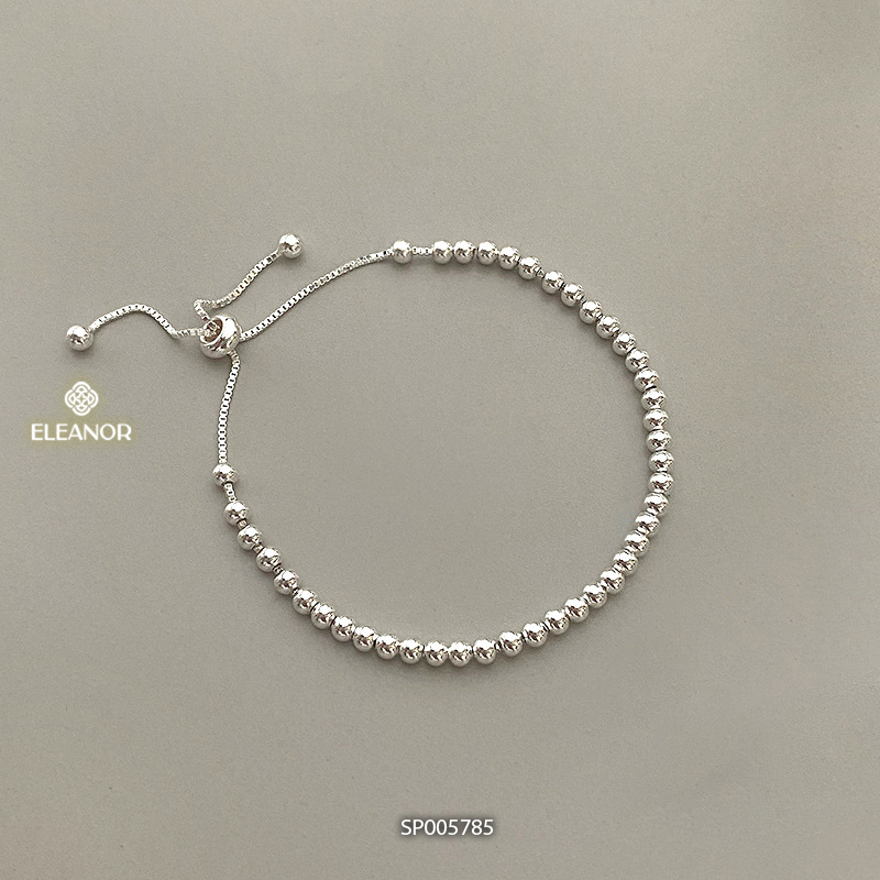 Vòng tay nữ dây rút bạc 925 Eleanor Accessories dạng chuỗi hạt basic phụ kiện trang sức 5785