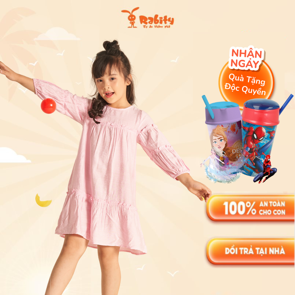 Đầm váy dài tay babydoll cho bé gái Rabity váy noel thu đông cho trẻ em 92639