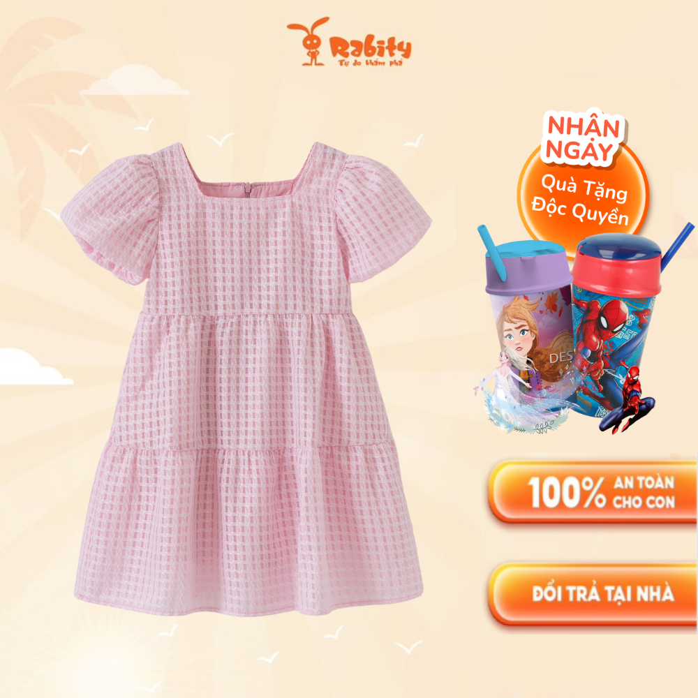 Đầm váy babydoll tay phồng cho bé gái Rabity váy tầng cho trẻ em 92709