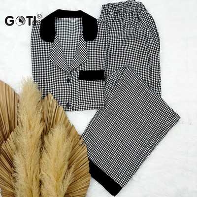 GOTI Đồ Bộ Bigsize 45-75kg, Pijama Tay Ngắn Quần Chất Lụa Cao Cấp Tặng Mẹ 3357 3358