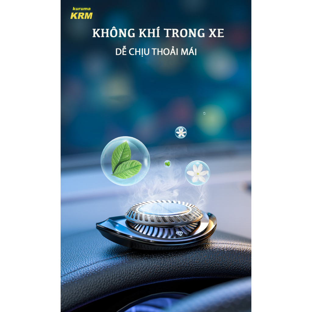 Máy khuếch tán tinh dầu xe ô tô AROMATHERAPY cao cấp tự động xoay bằng năng lượng mặt trời giúp khử mùi oto chống say xe | BigBuy360 - bigbuy360.vn
