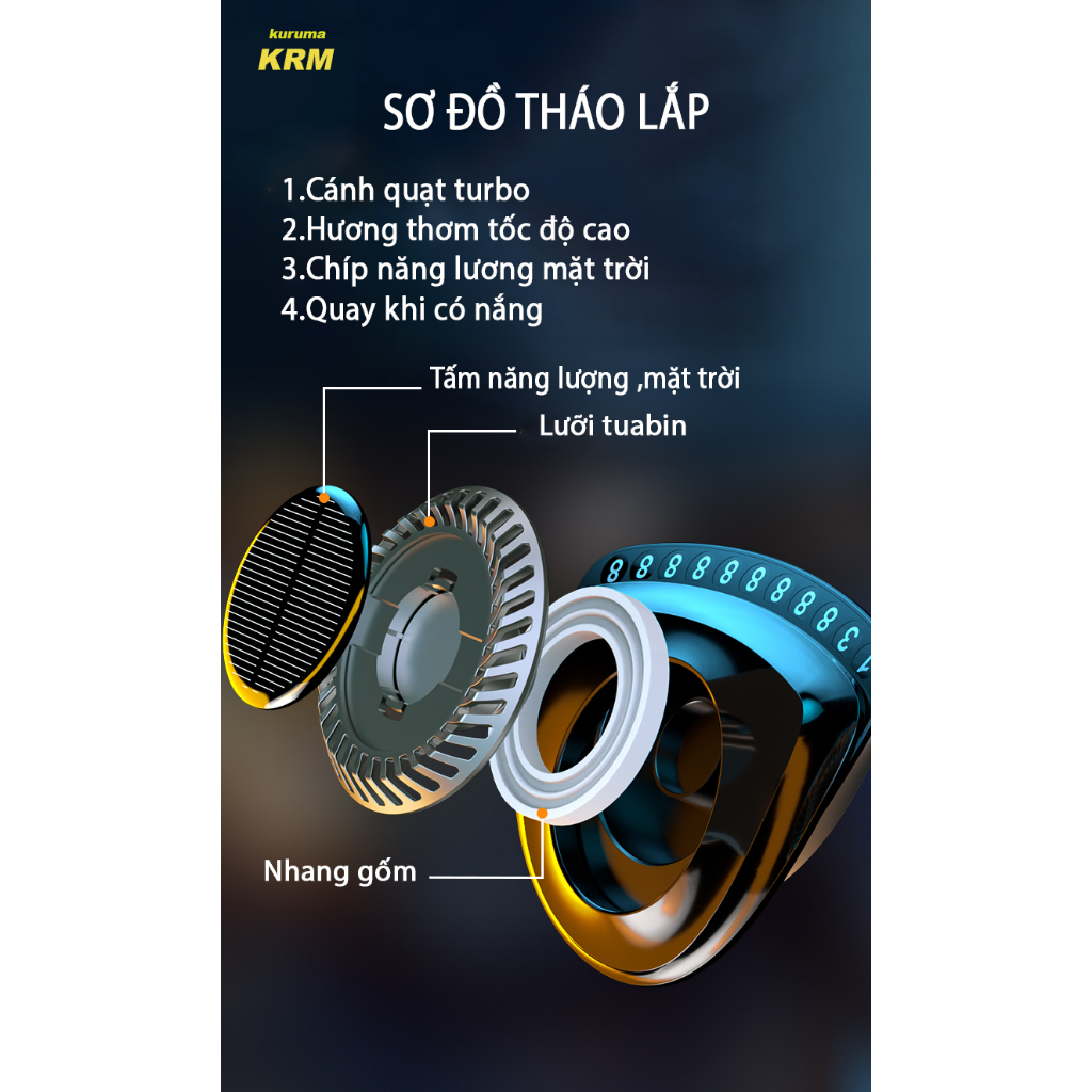 Máy khuếch tán tinh dầu xe ô tô AROMATHERAPY cao cấp tự động xoay bằng năng lượng mặt trời giúp khử mùi oto chống say xe | BigBuy360 - bigbuy360.vn