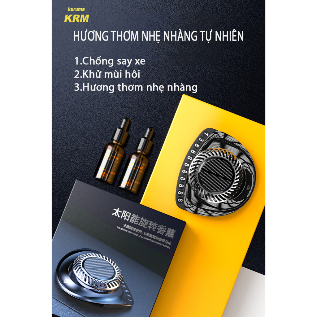 Máy khuếch tán tinh dầu xe ô tô AROMATHERAPY cao cấp tự động xoay bằng năng lượng mặt trời giúp khử mùi oto chống say xe | BigBuy360 - bigbuy360.vn