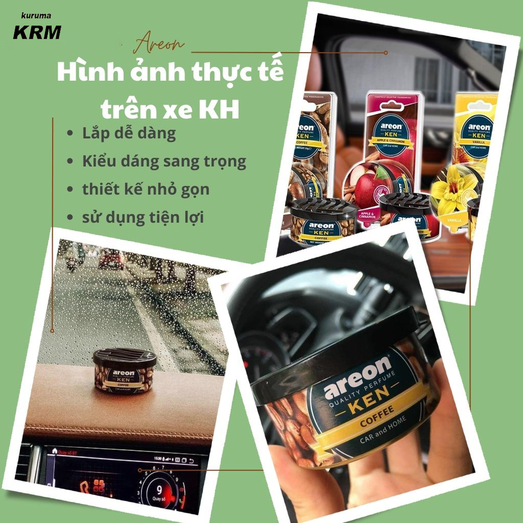 Sáp thơm xe ô tô AREON KEN cao cấp chính hãng giúp lọc không khí khử mùi ôtô, chống say xe mang đến cảm giác thoải mái | BigBuy360 - bigbuy360.vn