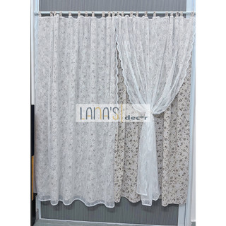 Rèm cửa ren hoa tú cầu 2 lớp, rèm ren hoa 2 lớp vintage phong cách cổ điển pháp